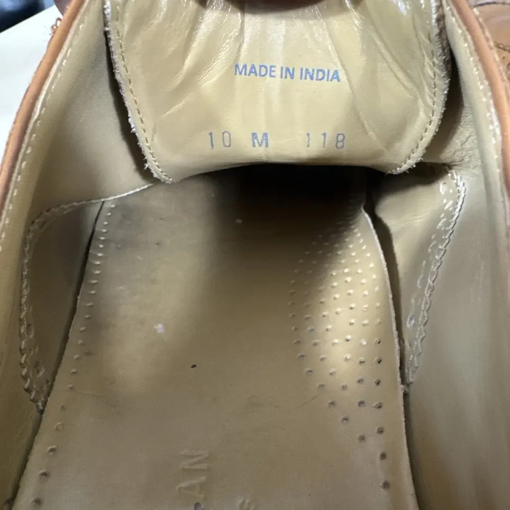 Cole Haan Men’s 10M Cognac Leather Wingtip Brogue Oxford Dress Shoes Heritage
